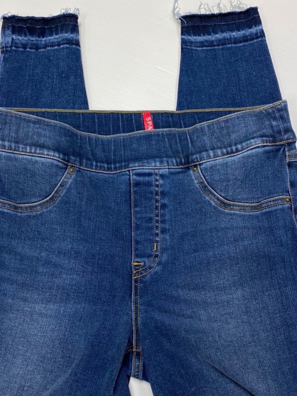 SPANX Mid Blue High-Rise Skinny Jeans - Picture 3 of 9